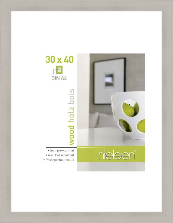 Accent Holz Fotokader Apollon 30x40 cm Silber 8988020 NIEL 1 39235